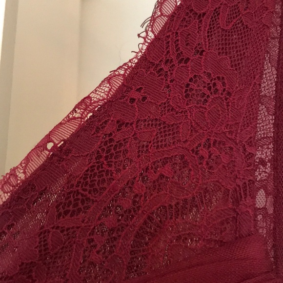 BHLDN Raspberry Chiffon & Lace Dress - Picture 5 of 8
